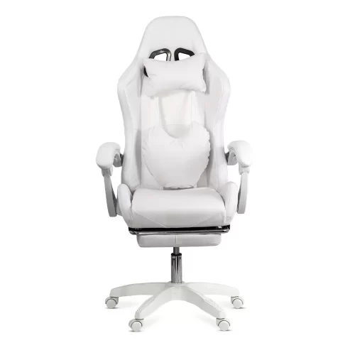 SCAUN GAMING DE BIROU PENTRU FETE CU LUMINI RGB SI SUPORT PICIOARE OFF 298 MOV CU ROZ - imagine 11